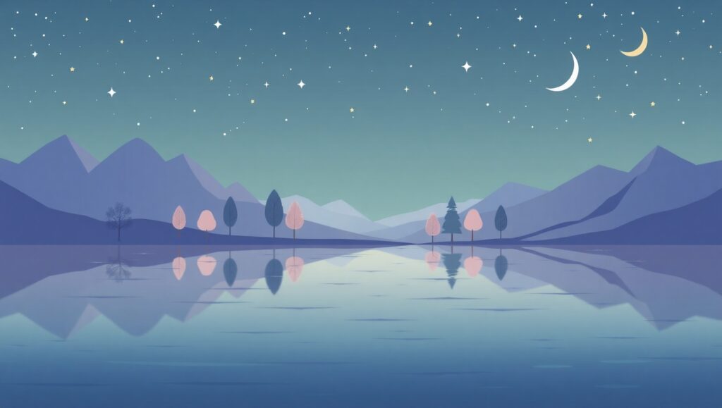 Serene Lake Under Starry Skies – free AI stock image