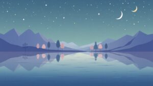 Serene Lake Under Starry Skies – free AI stock image