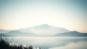 Serene Landscape in Negative Space – free AI stock image