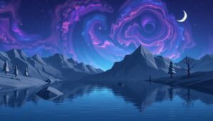 Serene Low-Poly Mountain – free AI stock image