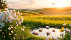 Serene Pastel Garden at Dusk – free AI stock image