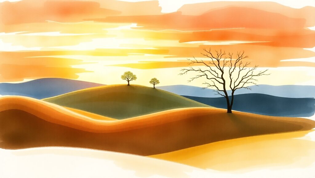Serene Sunset Over Rolling Hills Z8d – free AI stock image