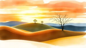 Serene Sunset Over Rolling Hills Z8d – free AI stock image