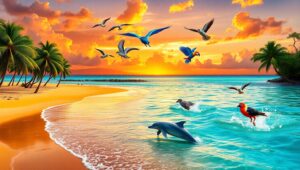 Serene Tropical Island Paradise – free AI stock image