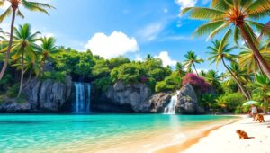 Serene Tropics of Paradise Island – free AI stock image