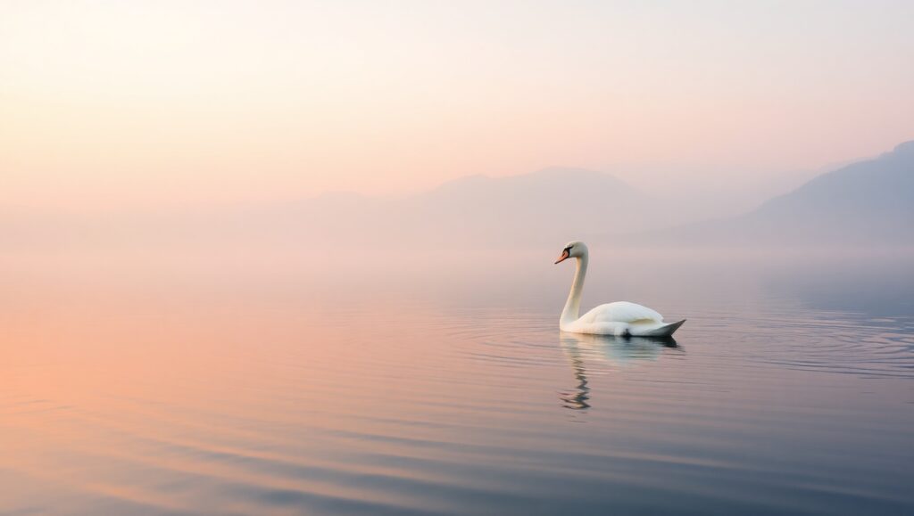Serenity at Dawn by the Lake – free AI stock image