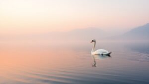 Serenity at Dawn by the Lake – free AI stock image