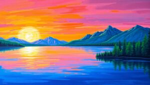 Serenity at Sunset iu4 – free AI stock image