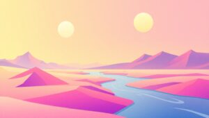 Serenity in Geometric Landscape – free AI stock image