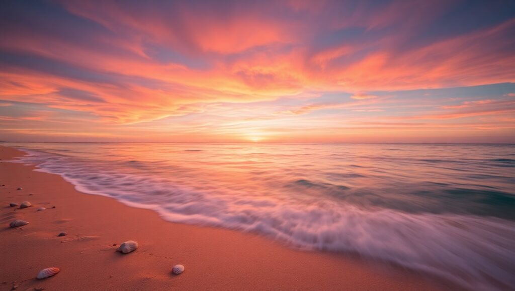 Serenity in Long Exposure Waves – free AI stock image