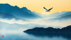 Serenity in Mountain – free AI stock image