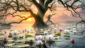 Serenity in Nature’s Embrace – free AI stock image