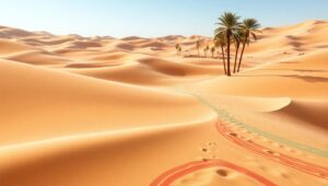Serenity in Sand Dune Patterns – free AI stock image