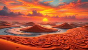 Serenity in Sand: Ethereal Landscapes – free AI stock image