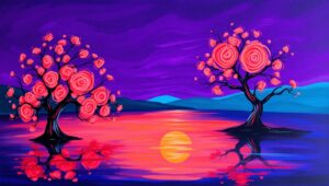 Serenity Under a Purple – free AI stock image