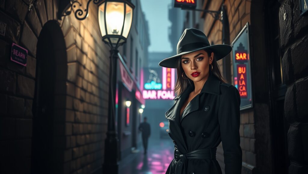 Shadows in the Rainy Alleyway – free AI stock image