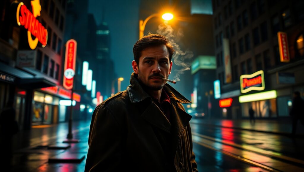 Shadows of a Rainy Night – free AI stock image