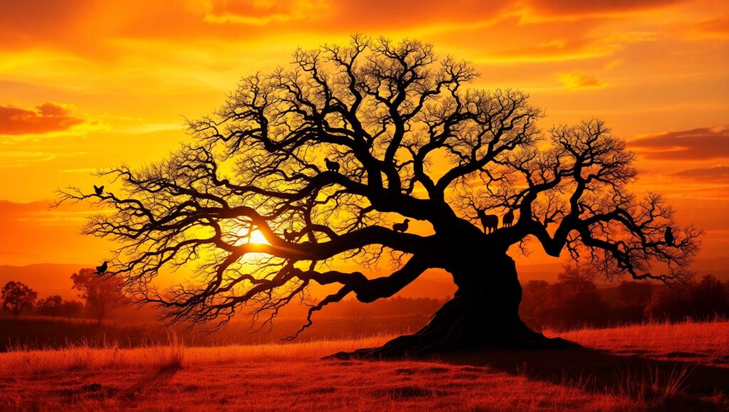 Shadows of Nature’s Embrace – free AI stock image