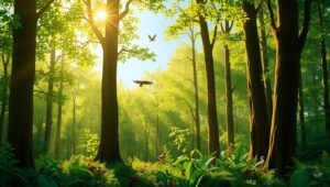 Silent Forest in Negative Space – free AI stock image