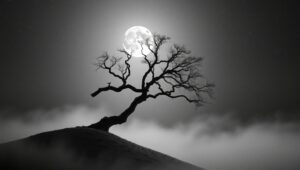 Silent Serenity in Monochrome – free AI stock image