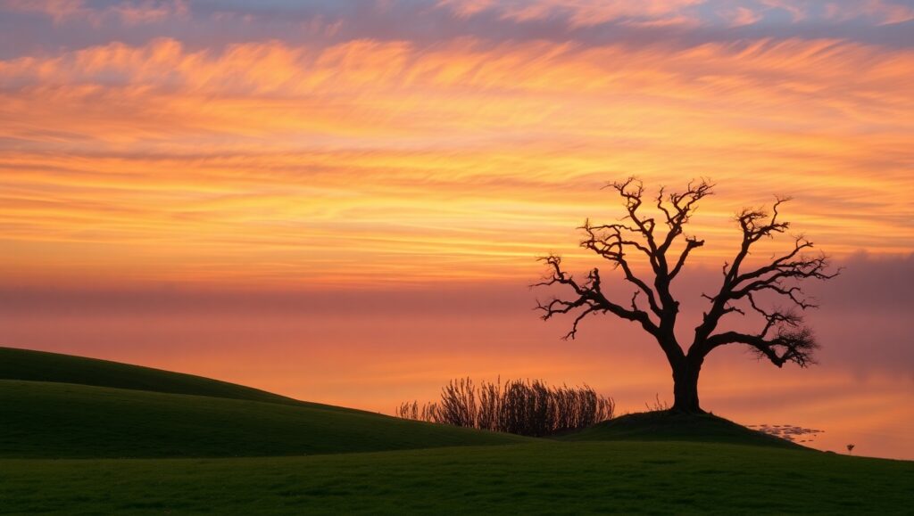 Silhouette of Nature’s Embrace – free AI stock image