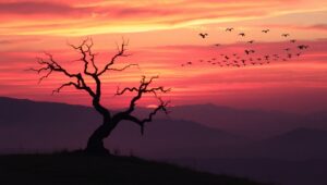 Silhouette of Nature’s Splendor – free AI stock image