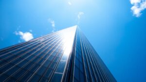 Skyscraper Soaring into – free AI stock image