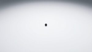 Solitary Dot on White Canvas – free AI stock image