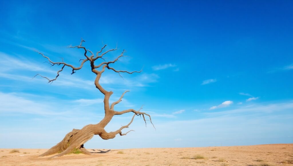 Solitude in a Vast Blue Sky – free AI stock image