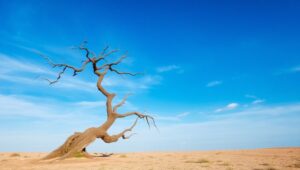 Solitude in a Vast Blue Sky – free AI stock image