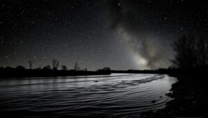 Starry River in Duotone Style – free AI stock image