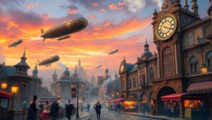 Steam-Powered City of Tomorrow – free AI stock image