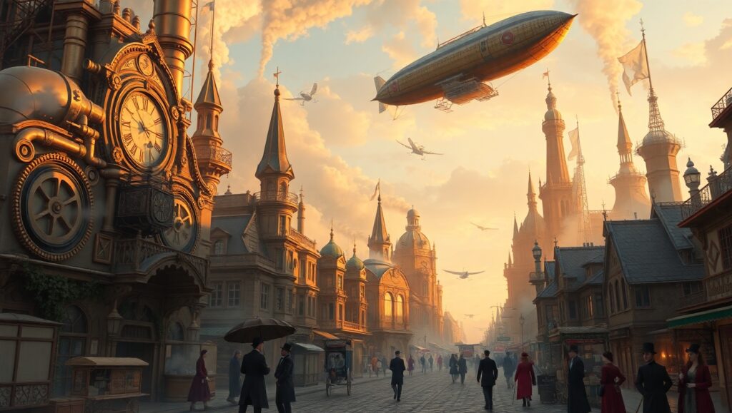 Steampunk City: Clockwork Dreams – free AI stock image