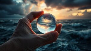 Storm Reflections in Glass – free AI stock image