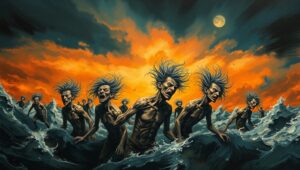 Struggle Against the Tempest – free AI stock image