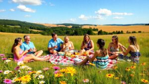 Summer Joy in a Sunlit Meadow – free AI stock image