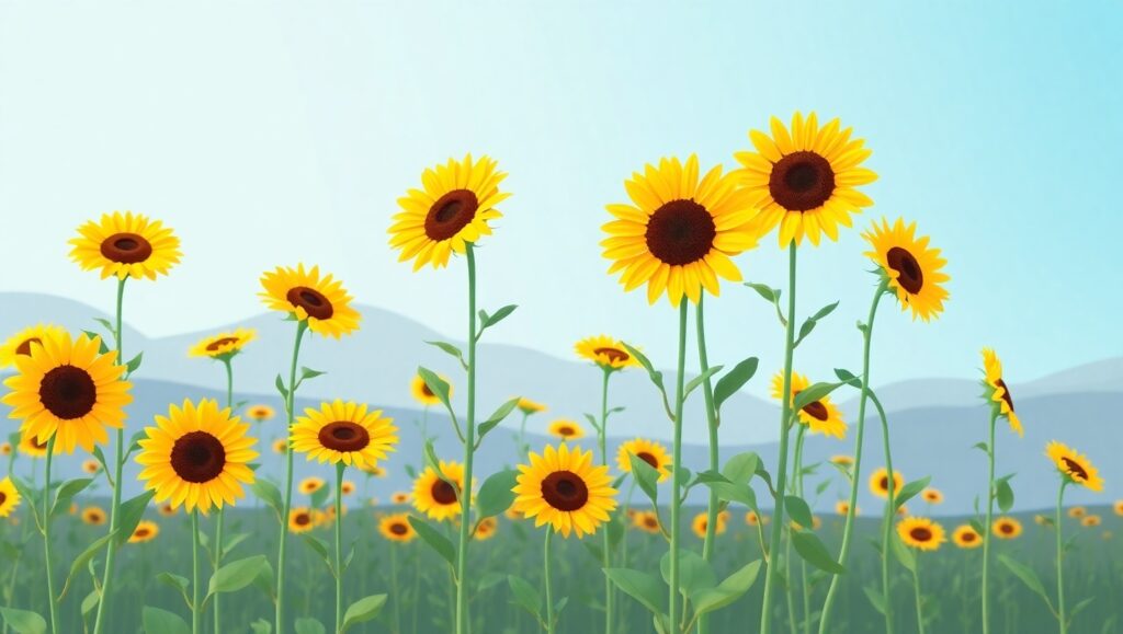 Sunflower Field Under a Blue Sky – free AI stock image
