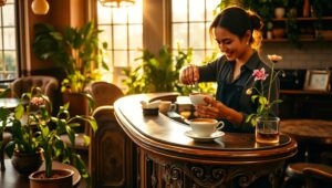 Sunlit Café with Artisanal Coffee Vibes – free AI stock image