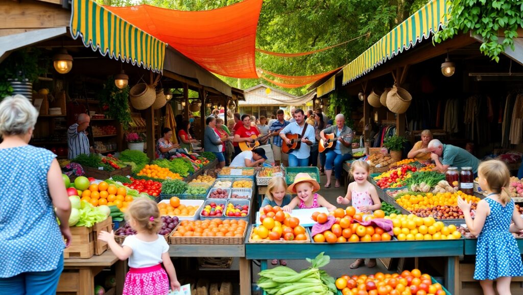Sunrise at the Farmers Market – free AI stock image
