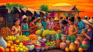 Sunset Marketplace Vibes – free AI stock image