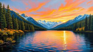 Sunset Reflections Over Serene Waters – free AI stock image
