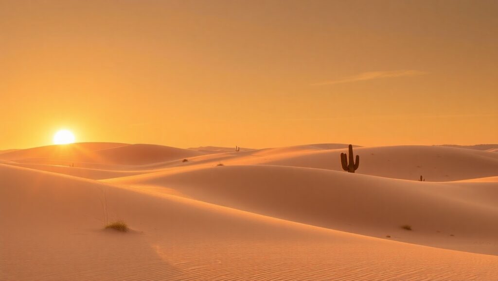 Sunset Serenity in Desert Dunes 1se – free AI stock image