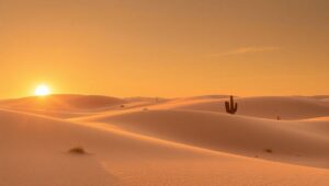 Sunset Serenity in Desert Dunes 1se – free AI stock image
