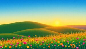Sunset Serenity in Pointillism Style o6c – free AI stock image
