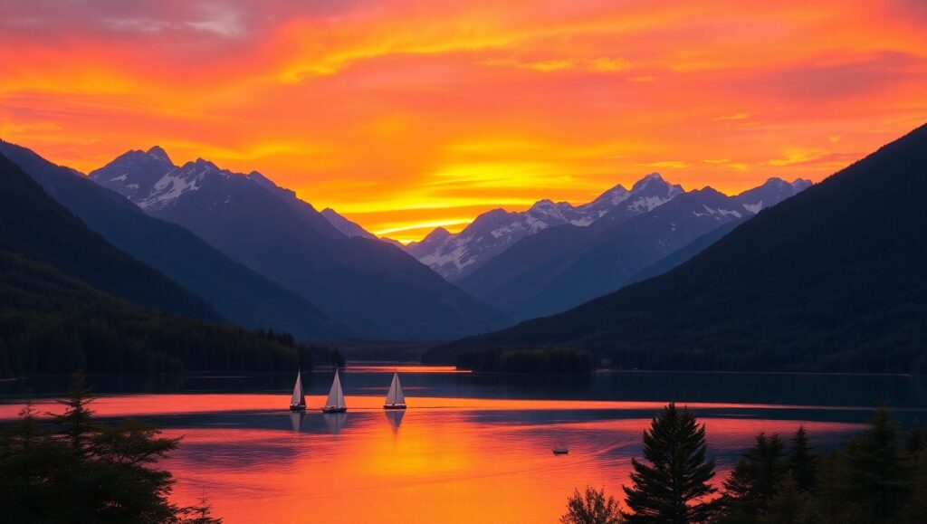 Sunset Serenity in Vibrant Colors – free AI stock image