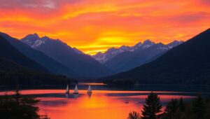 Sunset Serenity in Vibrant Colors – free AI stock image