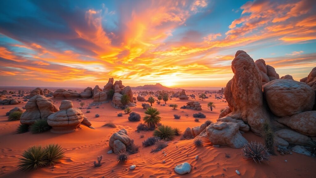 Sunset Serenity Over Desert Dunes – free AI stock image