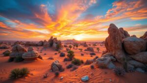 Sunset Serenity Over Desert Dunes – free AI stock image