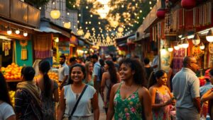 Sunset Vibes at the Market – free AI stock image