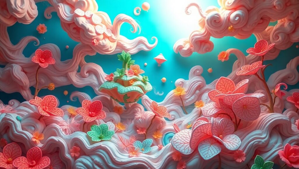 Surreal Clay Dreamscape Adventure – free AI stock image
